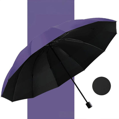 12-Rib Large Foldable Windproof Umbrella