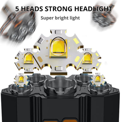 5-LED Rechargeable Headlamp with 3 Modes